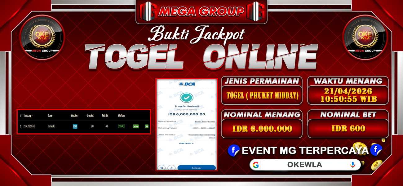 Bukti JP situs Okewla hari Selasa, 21 April 2026