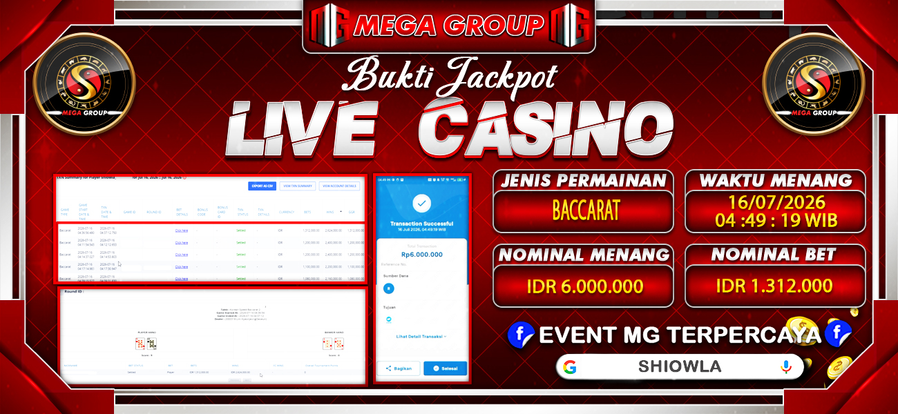 Bukti JP situs Shiowla hari Kamis, 16 Juli 2026