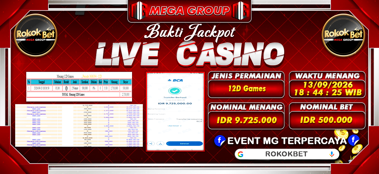 Bukti JP situs Rokokbet hari Selasa, 15 September 2026