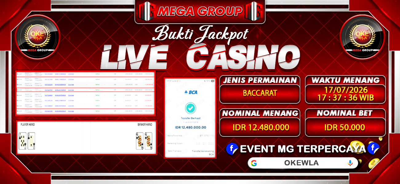 Bukti JP situs Okewla hari Jumat, 17 Juli 2026