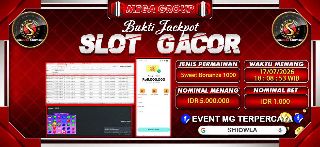 Bukti JP situs Shiowla hari Jumat, 17 Juli 2026