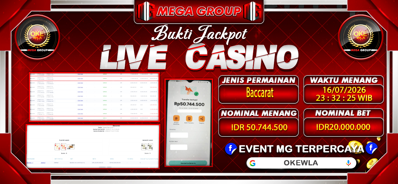 Bukti JP situs Okewla hari Kamis, 16 Juli 2026