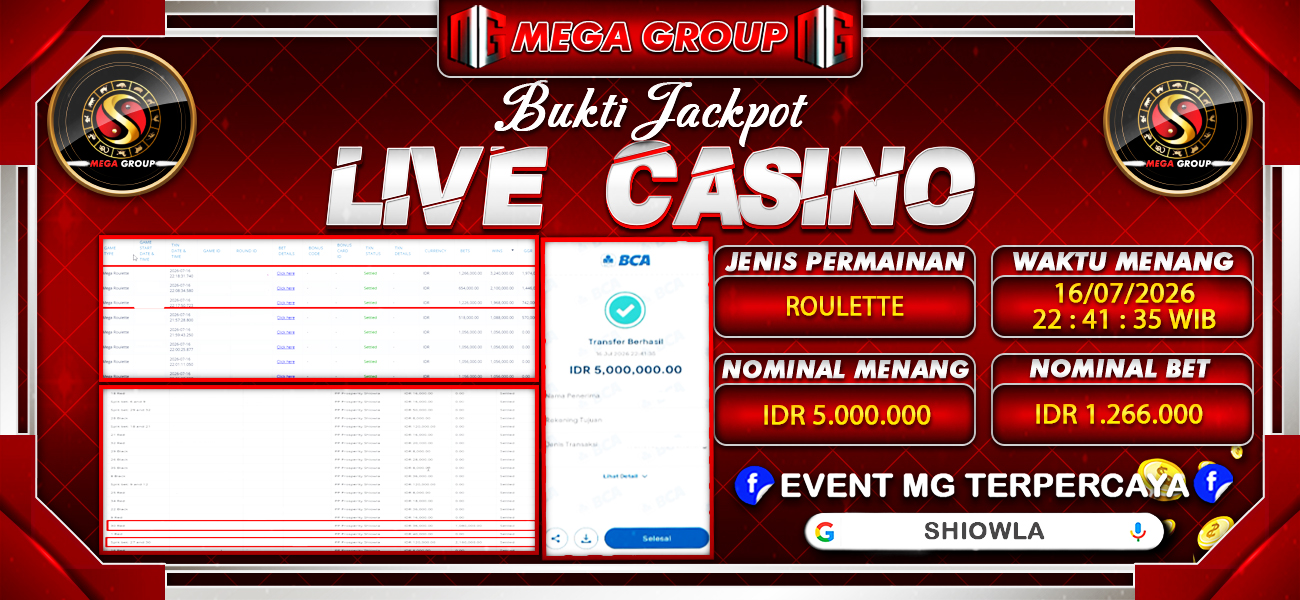 Bukti JP situs Shiowla hari Kamis, 16 Juli 2026