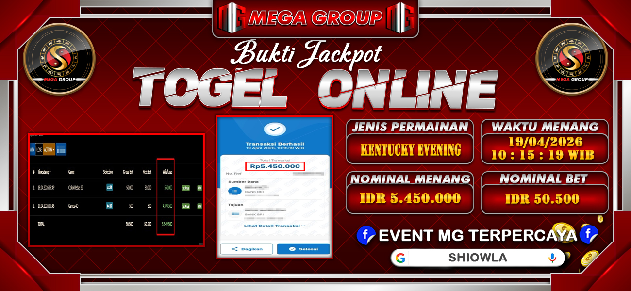 Bukti JP situs Shiowla hari Senin, 20 April 2026